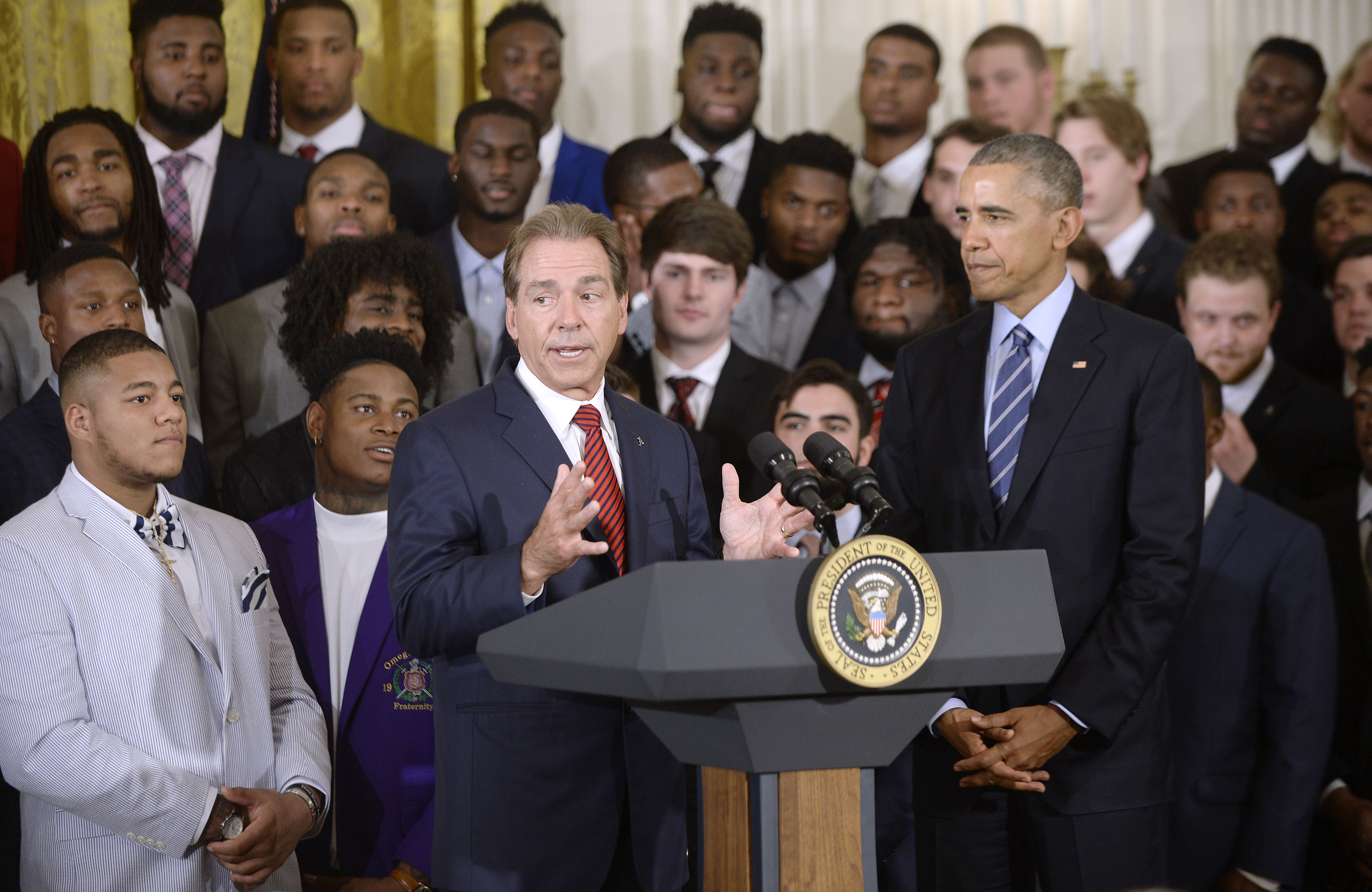 President Obama Hosts The College Football Playoff National Champion Alabama Crimson Tide